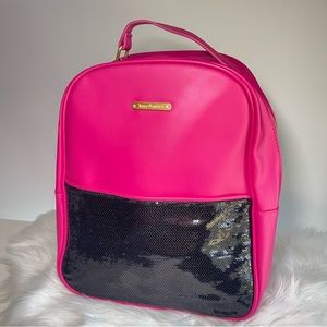 Juicy Couture Pink Backpack with Black Sequins & Gold Hardware